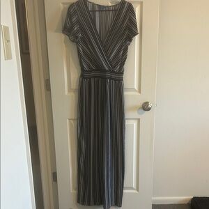 Apt. 9 Black and White Striped Jumpsuit